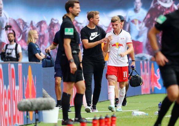 RB Leipzig - Frankfurt / Fussball Bundesliga Leipzig, 25.08.2019, Red Bull Arena, Fussball, Bundesliga, 2.Spieltag , RB Leipzig vs. SG Eintracht Frankfurt 2:1 (1:0) , Im Bild v.l.: Trainer Julian Nage ...