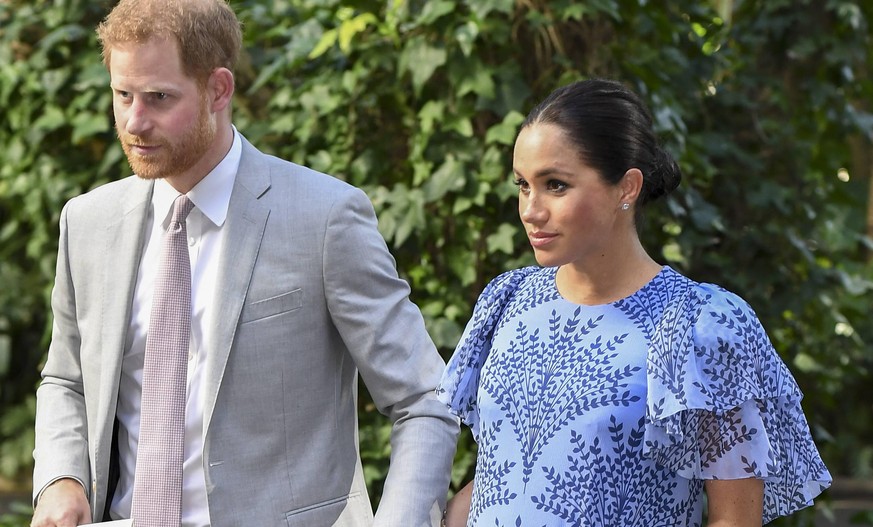 . 25/02/2019. Rabat,Morocco. Prince Harry and Meghan Markle, The Duke and Duchess of Sussex, arriving for an audience with The King of Morocco in Rabat on day three of their tour of Morocco. PUBLICATI ...