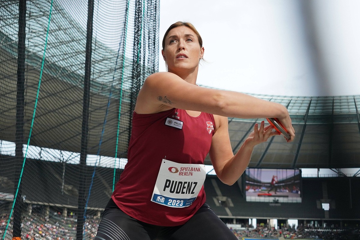 Leichtathletik, Track & Field, Athletics, world athletics Meeting, ISTAF Berlin 2023, 03.09.2023 Olympiastadion Berlin, Diskuswurf Frauen, Kristin Pudenz Deutschland *** Athletics, Track Field, At ...