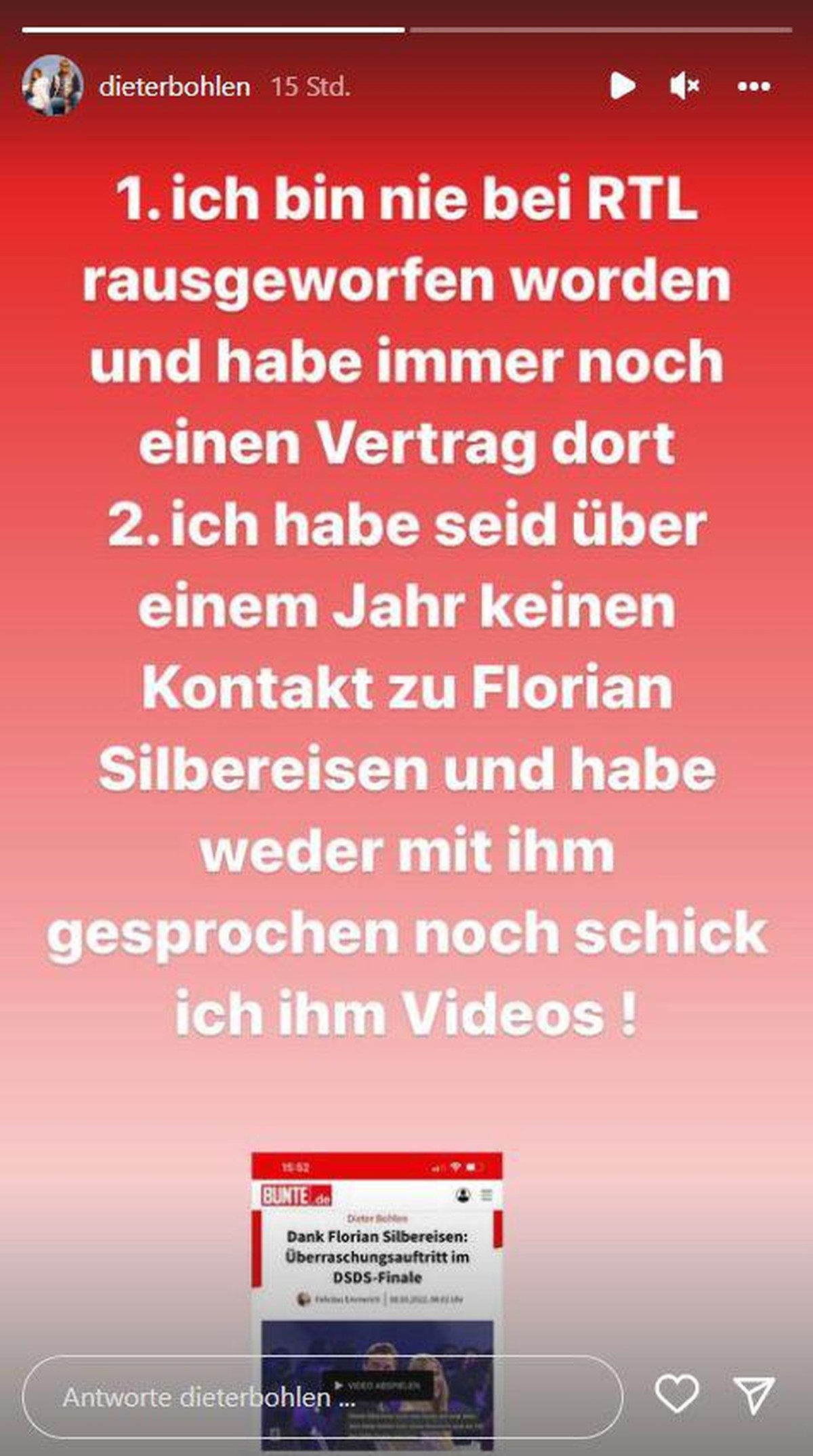 Dieter Bohlen hatte schon länger keinen Kontakt mehr zu Silbereisen.
