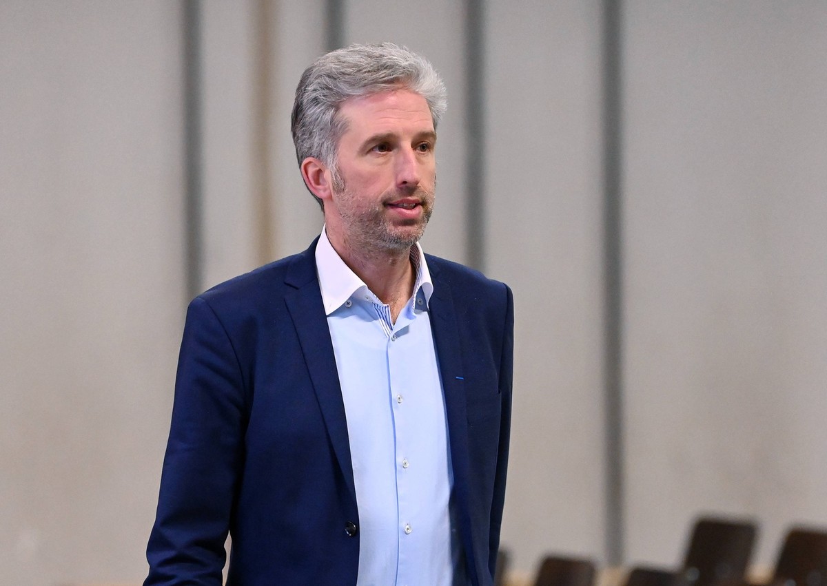 Archivbild: Boris Palmer will aus der Gruenen-Partei austreten Tuebingen 03.02.2023 Personalmangel in staedtischen Kindertagesstaetten, Austausch mit betroffenen Eltern in der Hermann-Hepper-Halle: Ob ...
