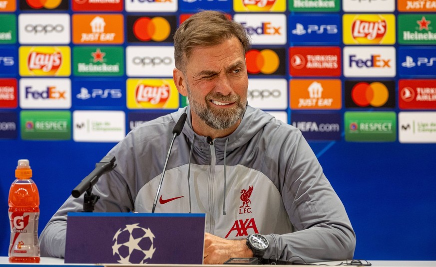 Football - UEFA Champions League - Round of 16 2nd Leg - Real Madrid CF v Liverpool FC MADRID, SPAIN - Tuesday, March 14, 2023: Liverpool s manager Jürgen Klopp during a press conference, PK, Presseko ...
