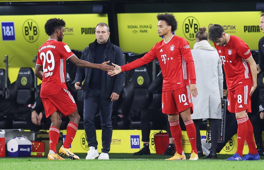 Borussia Dortmund gegen Bayern München: Hansi Flick bringt Leroy Sané für Kingsley Coman ins Spiel.