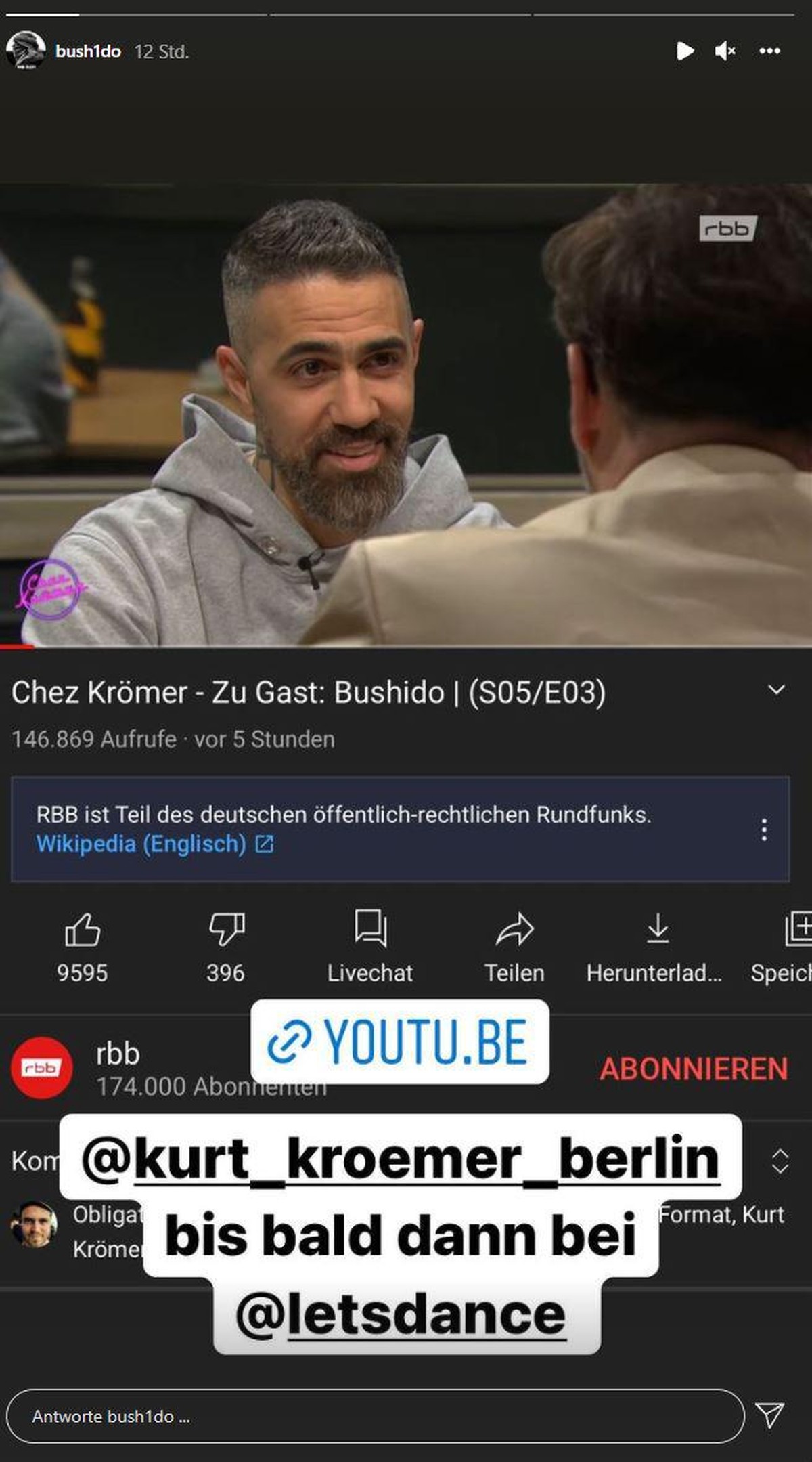 Bushido verlieh seiner Aussage zu "Let's Dance" im Nachhinein Nachdruck.