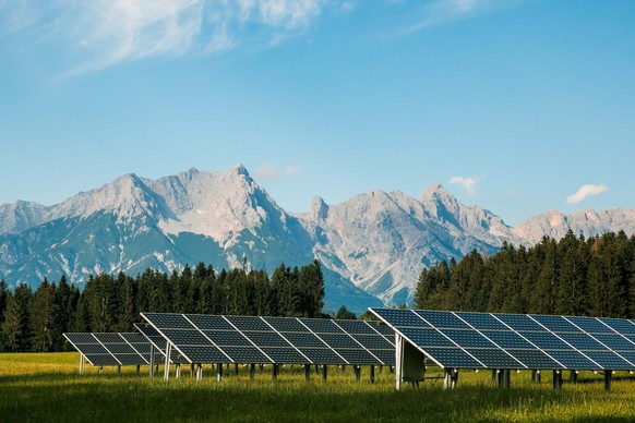 solar panels on the field