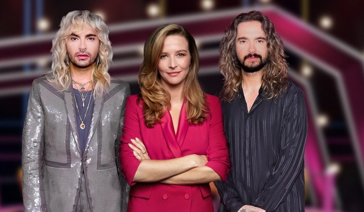 Katrin Bauerfeind steht für die "Superduper Show" mit den Kaulitz-Zwillingen vor der Kamera.