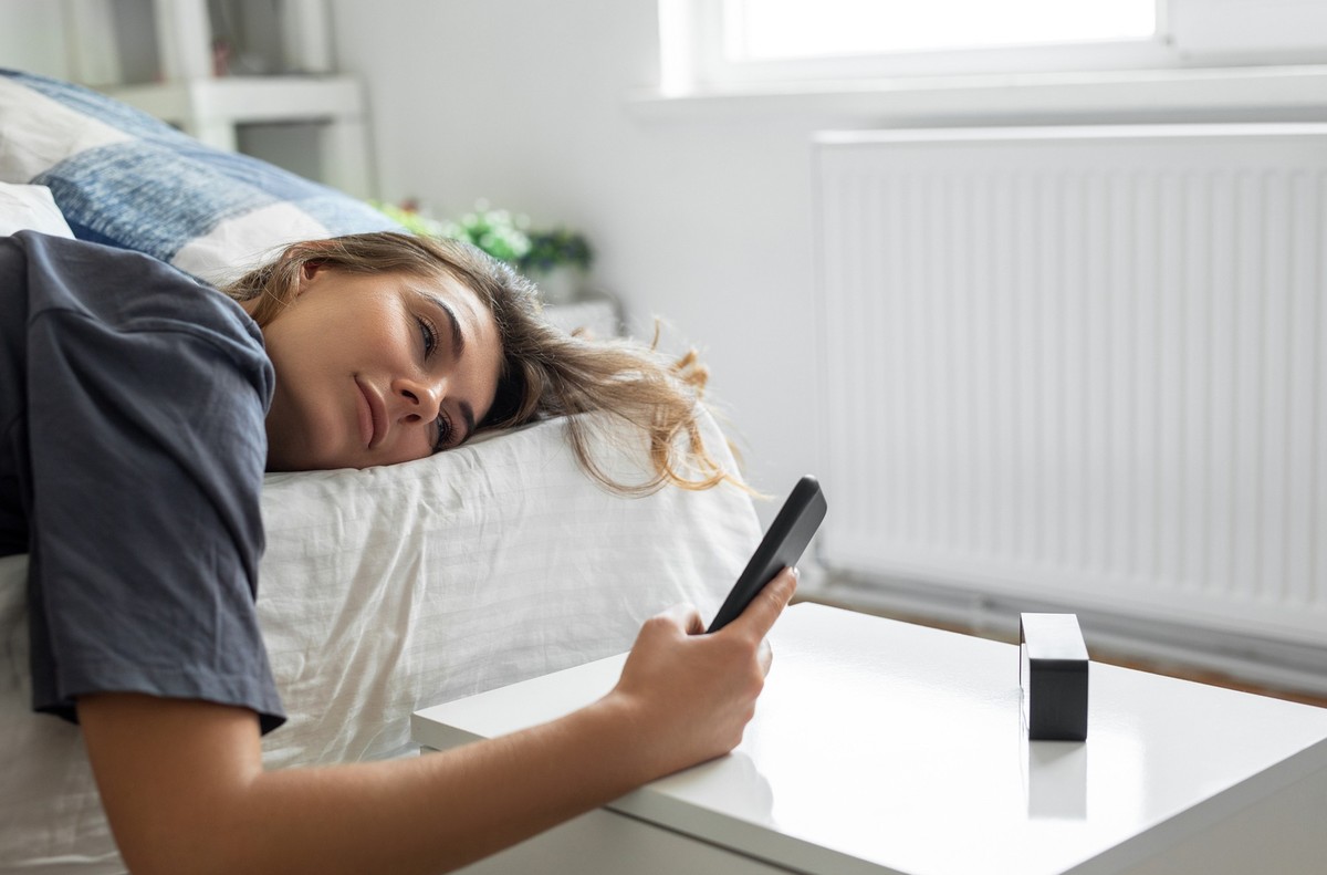Young woman is waking up