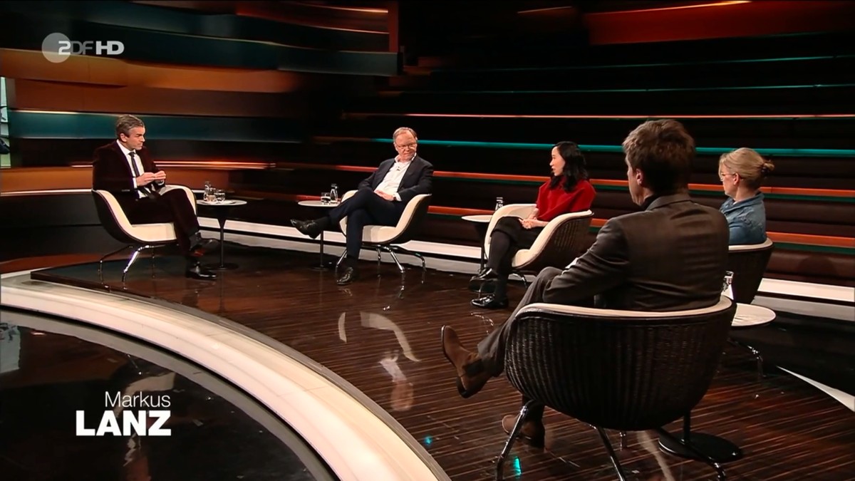 Bei "Markus Lanz" zu Gast (v.l.n.r.): Stephan Weil, Vanessa Vu, Dr. Wiebke Nehls und Markus Feldenkirchen.