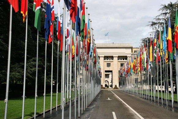 Haupt-Sitz der Vereinten Nationen in Genf, Schweiz.