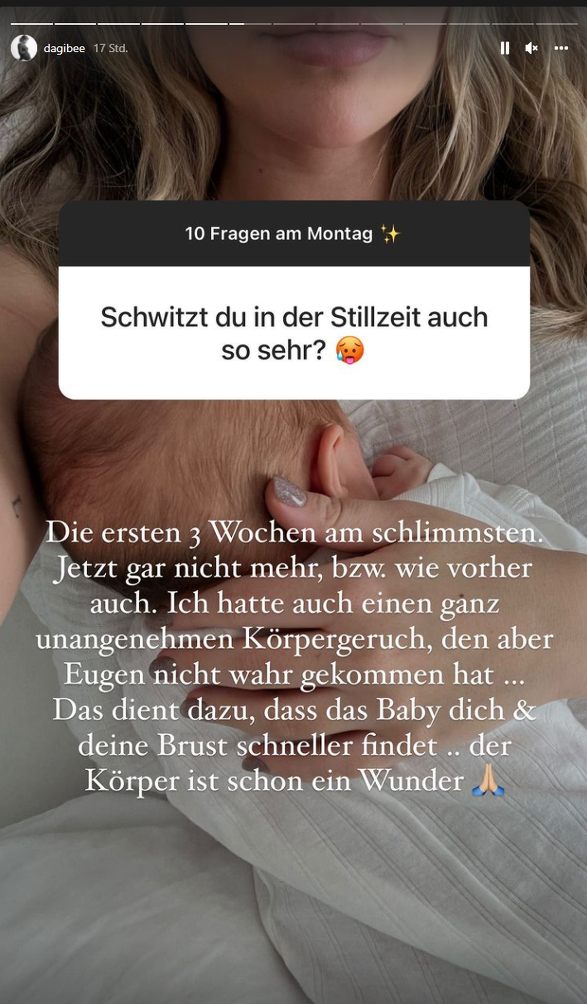 Dagi Bee spricht offen über die ersten Wochen ihrer Still-Zeit.