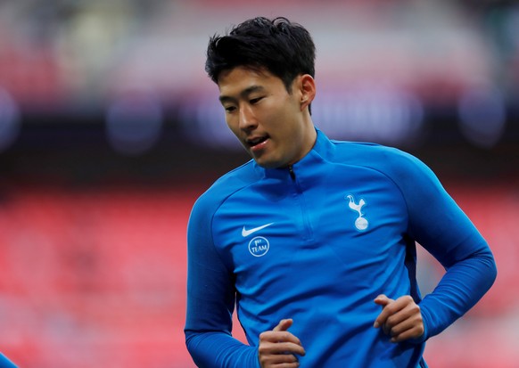 Soccer Football - Premier League - Tottenham Hotspur v Newcastle United - Wembley Stadium, London, Britain - May 9, 2018 Tottenham&#039;s Son Heung-min during the warm up before the match Action Image ...