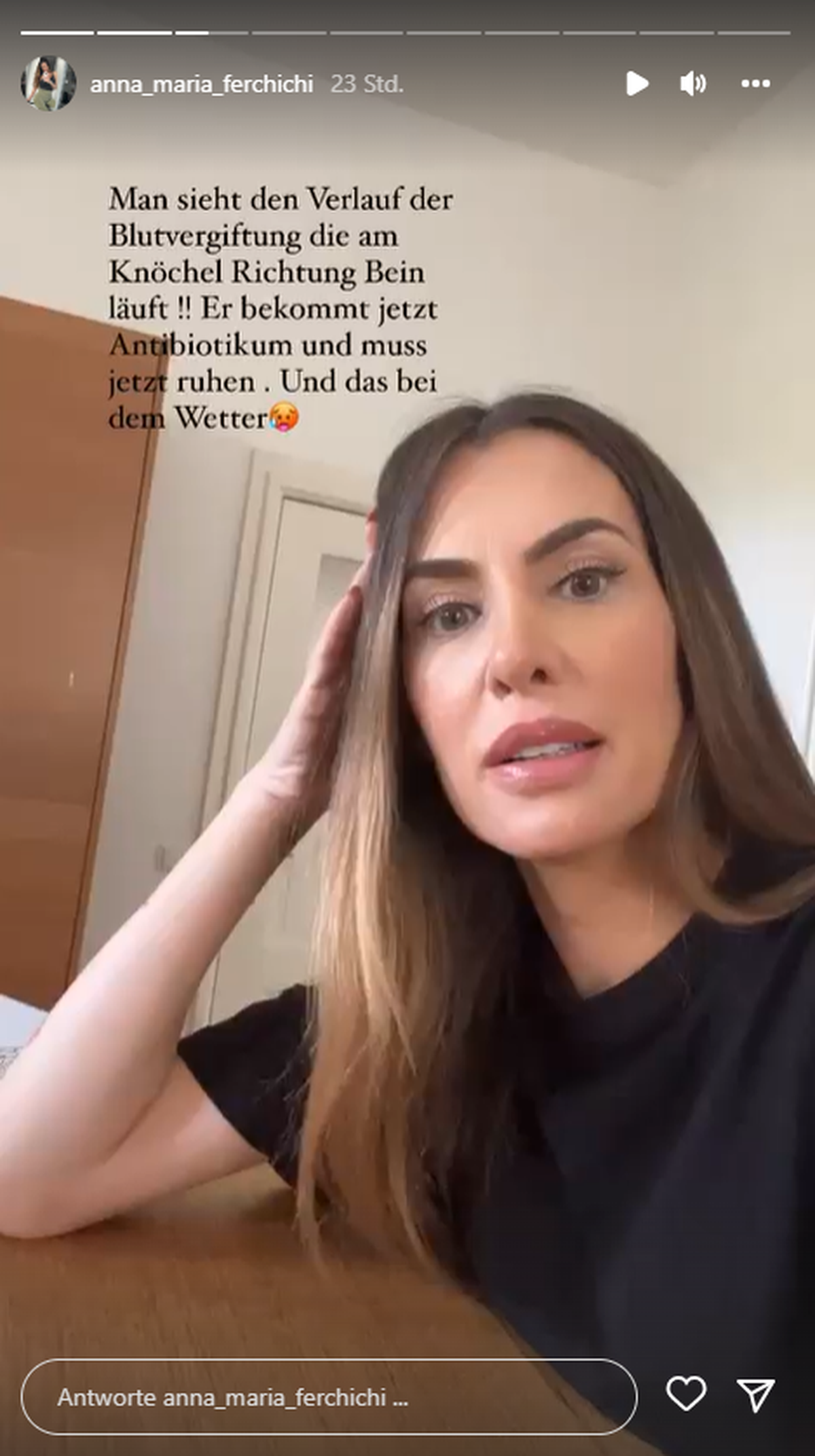 Anna-Maria Ferchichi meldet sich persönlich in ihrer Instagram-Story.
