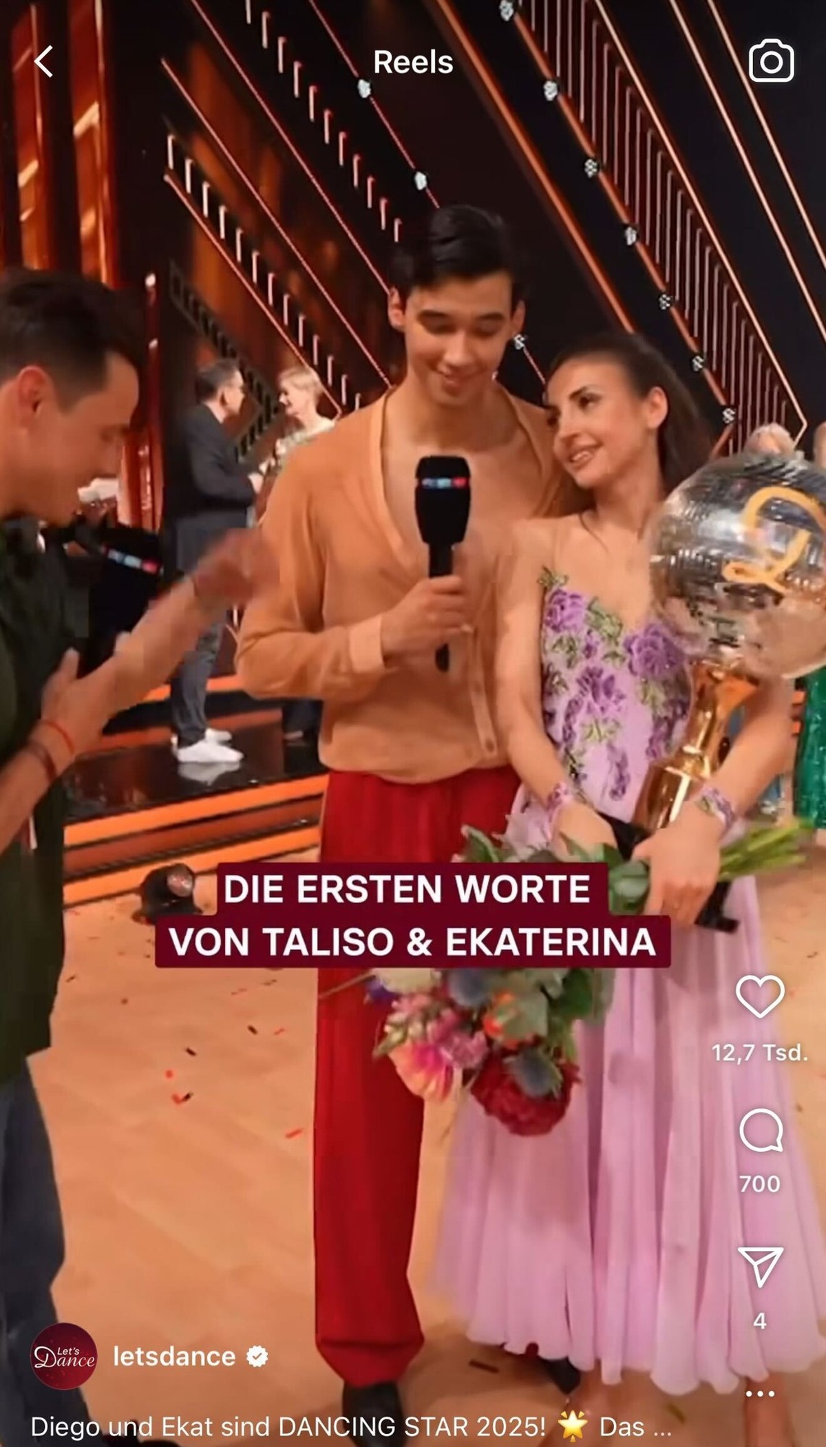 In der Video-Caption ist es wieder richtig: Diego Pooth gewinnt "Let's Dance" 2025.