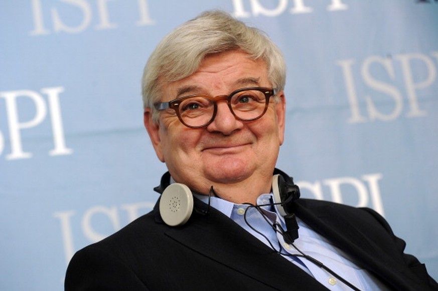 MILAN, ITALY - MAY 28: Joschka Fischer, former Foreign Minister of Germany (1988-2005) attends the &#039;The Future of Europe after elections&#039; conference on May 28, 2014 in Milan, Italy. The conf ...