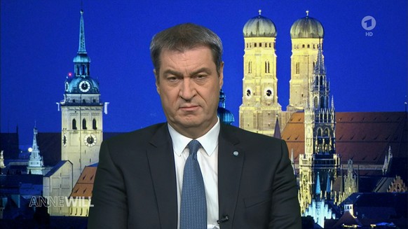 Bayerns Ministerpräsident Markus Söder ist aus München zugeschaltet.