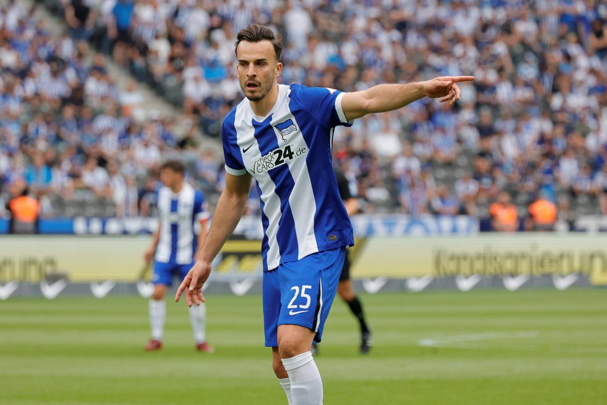 Deutschland, Berlin, Olympiastadion, Fussball, Herren, Saison 2024/2025, 2. Bundesliga 1. Spieltag, Hertha BSC - SC Paderborn, Foto:Haris Tabakovic Hertha BSC *** Germany, Berlin, Olympiastadion, Foot ...