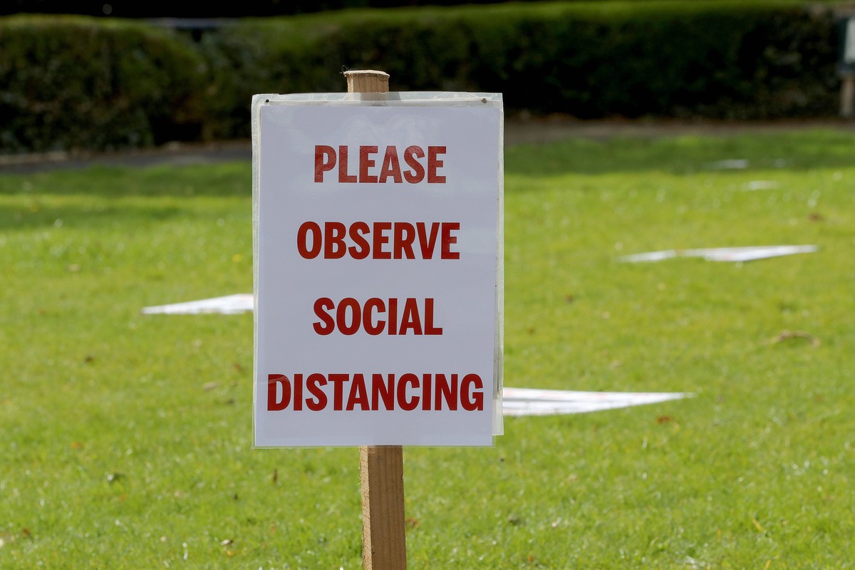 Clonmel Racing, Clonmel Racecourse, C. Tipperary 24/3/2020 A view of signs in the parade ring reminding people to adhere to social distancing as a result of the ongoing Covid-19 pandemic A view of sig ...