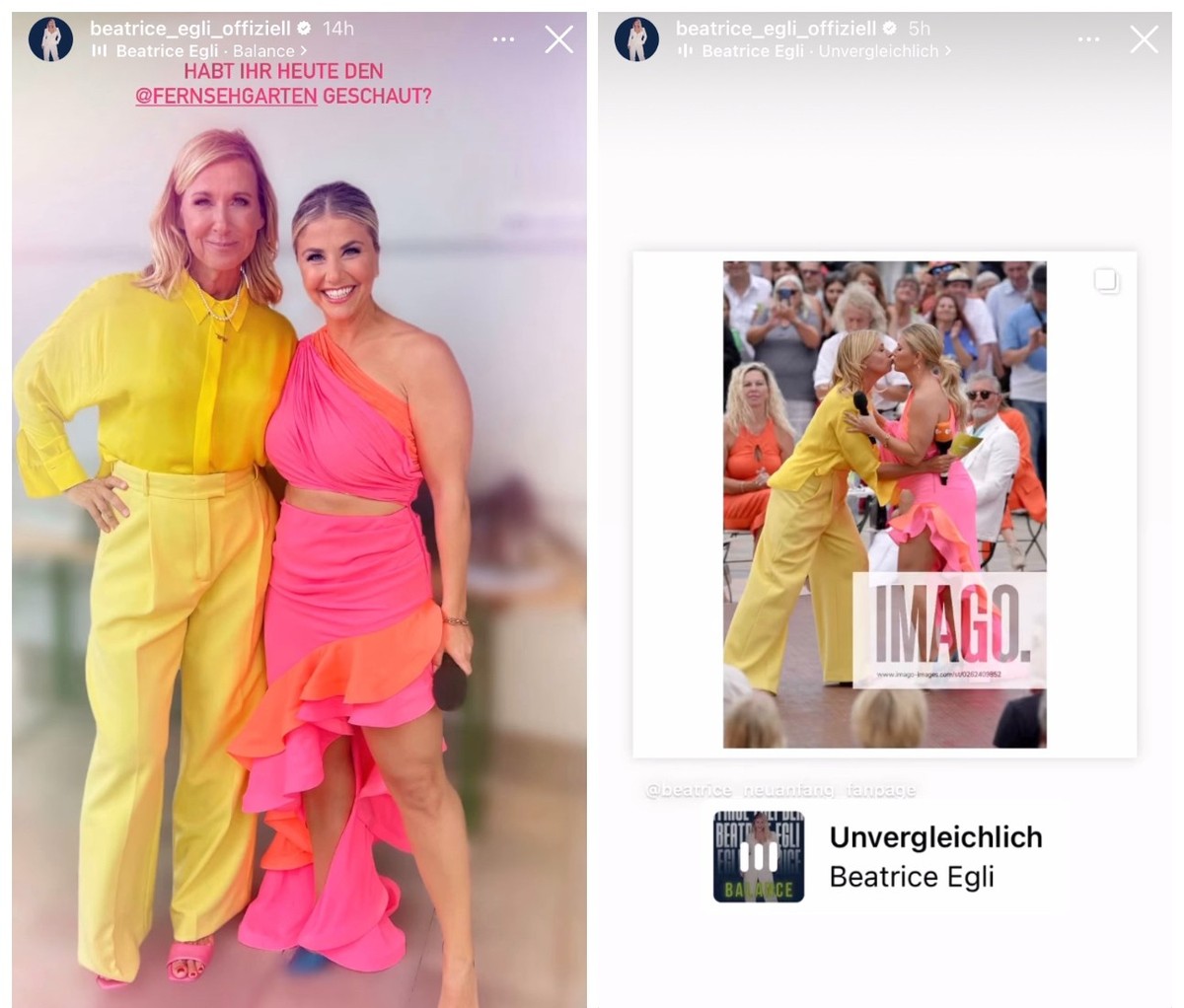 Beatrice Egli spricht über den Kuss mit Andrea Kiewel.