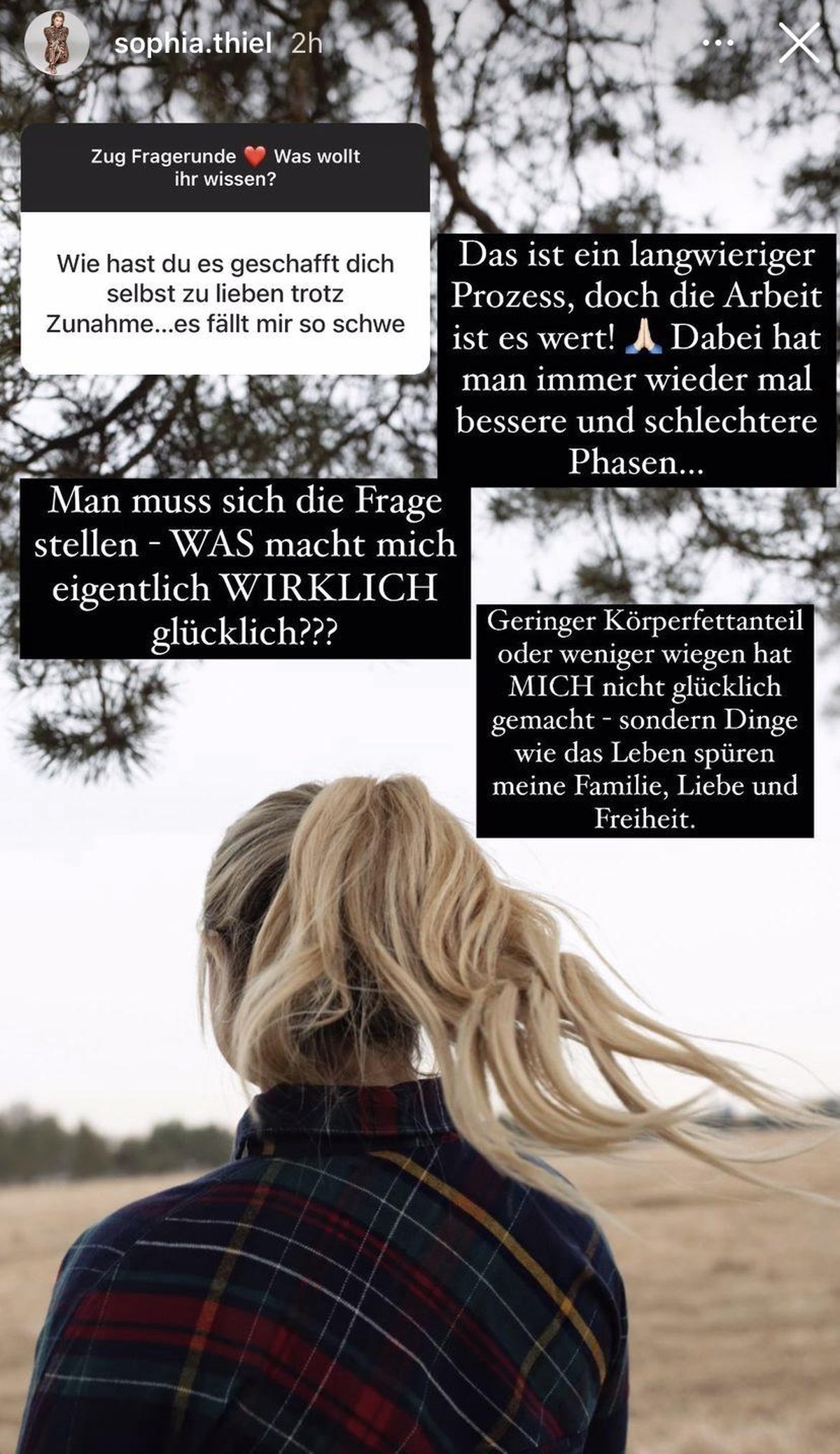 Sophia Thiel offenbarte, was sie glücklich macht.