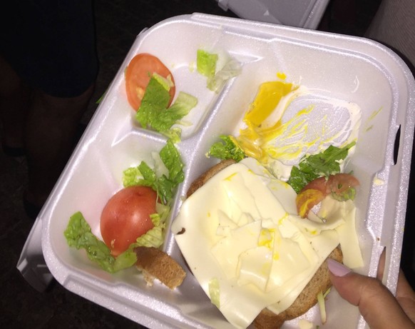 Apr 27, 2017 - Great Exuma, Bahamas - A photo of a sandwich that was served at the Fyre Festival was billed as a luxury music festival in the Bahamas. The festival was postponed after complaints of di ...