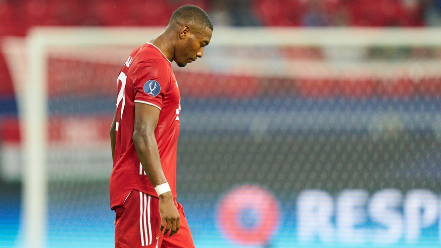 Budapest, Hungary, 24th September 2020. David ALABA, FCB 27 sad in the Final UEFA Supercup match FC BAYERN MUENCHEN - FC SEVILLA 2-1 in Season 2019/2020, FCB, Munich,