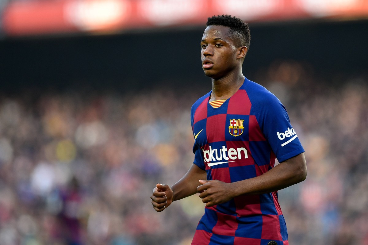 Ansu Fati of FC Barcelona, Barca during the Liga match between FC Barcelona and Getafe CF at Camp Nou on February 15, 2020 in Barcelona, Spain. DAX/ESPA-Images FC Barcelona v Getafe CF - La Liga PUBLI ...