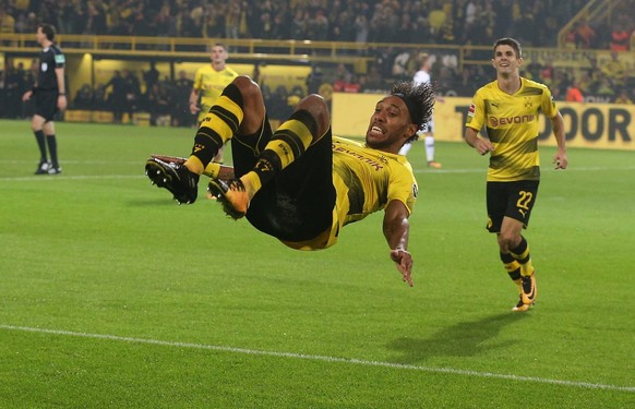 Von 2013 bis 2018 präsentierte Aubameyang den BVB-Fans regelmäßig seine Turnkünste.