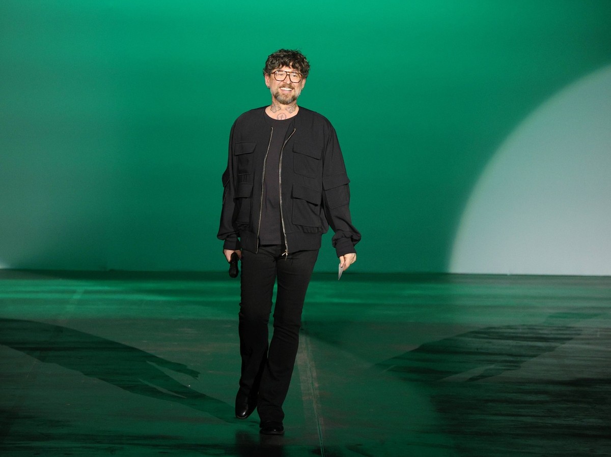 Berlin Fashion Week: Collective Four - Marcel Ostertag Autum/Winter 2025 Berlin: The designer Marcel Ostertag presents his AUTUMN / WINTER 2025 collection. The photo shows the designer Marcel Ostertag ...