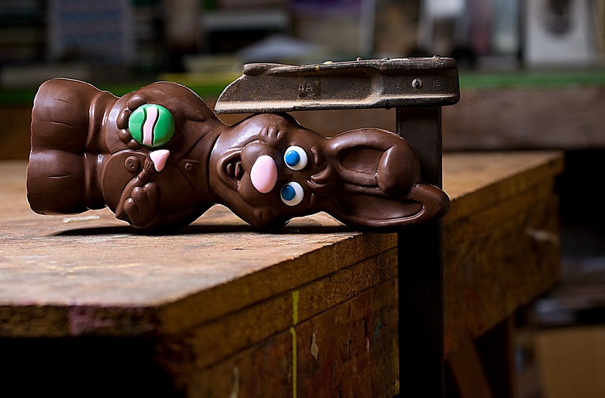 Chocolate Bunny Caught in Vice