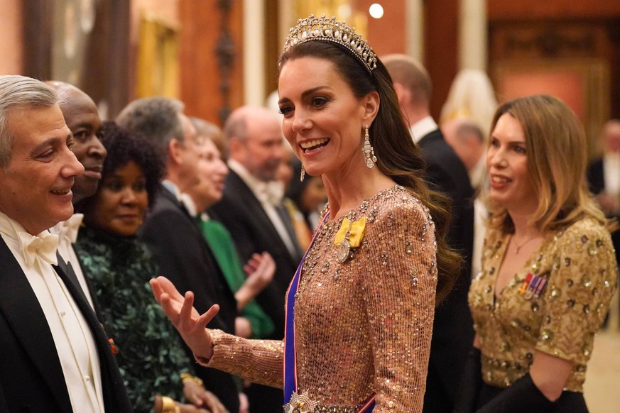 . 05/12/2023. London, United Kingdom. Kate Middleton, the Princess of Wales, at the annual Diplomatic Reception at Buckingham Palace London. PUBLICATIONxINxGERxSUIxAUTxHUNxONLY xPoolx/xi-Imagesx IIM-2 ...