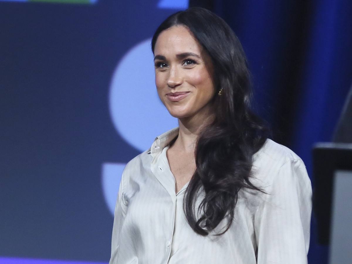 FILE - Meghan, The Duchess of Sussex takes part in the keynote "Breaking Barriers, Shaping Narratives: How Women Lead On and Off the Screen" at the South by Southwest Conference in Austin, T ...