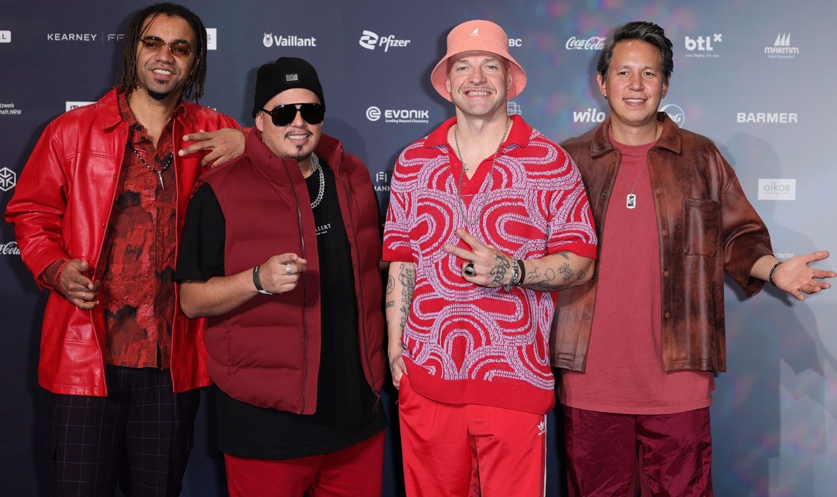 DUESSELDORF, GERMANY - NOVEMBER 24: German band Culcha Candela attend the German Sustainability Award at Maritim Hotel on November 24, 2023 in Duesseldorf, Germany. (Photo by Andreas Rentz/Getty Image ...