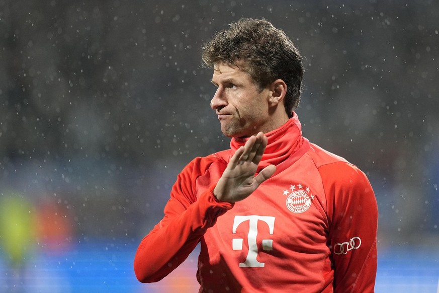 Bayern&#039;s Thomas Mueller reacts after losing the German Bundesliga soccer match between VfL Bochum and FC Bayern Munich in Bochum, Germany, Sunday, Feb. 18, 2024. (AP Photo/Martin Meissner)