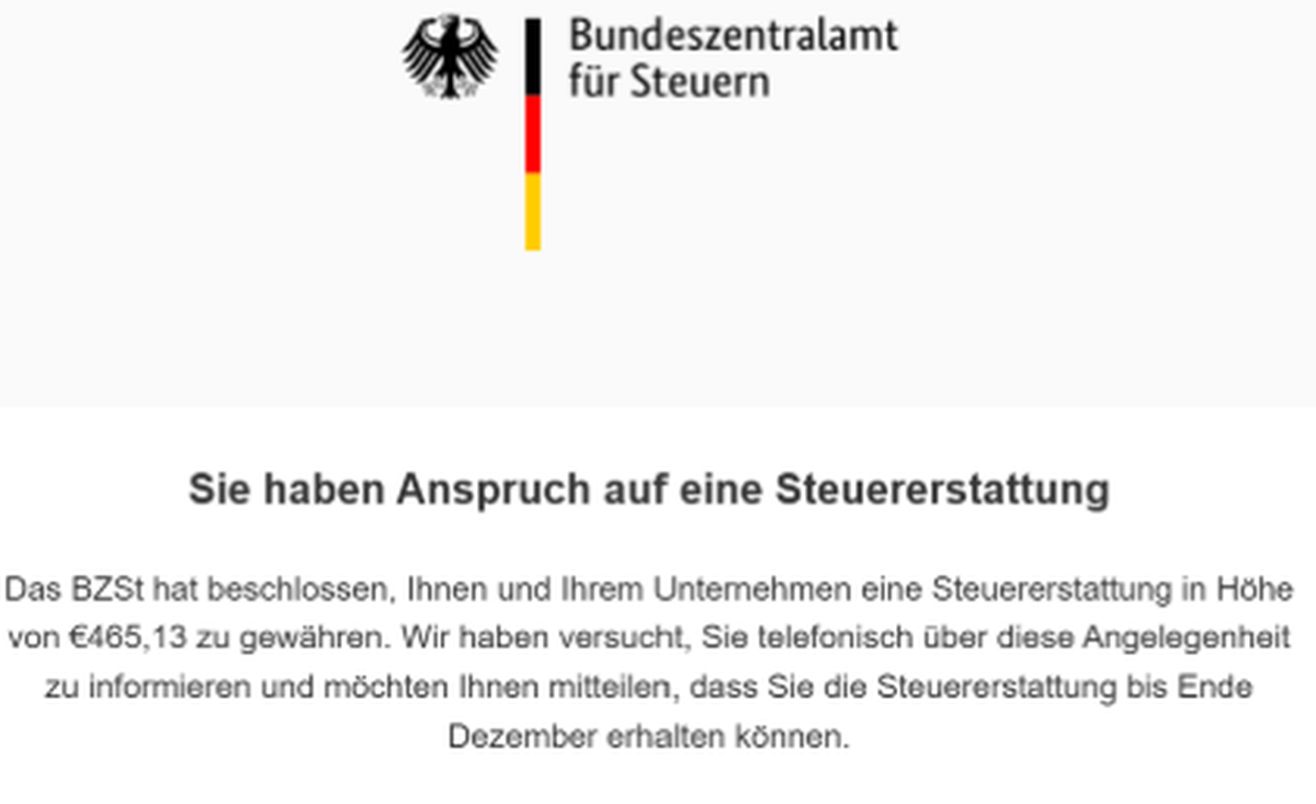 Der Beginn der Fake-Mail sieht täuschend echt aus.