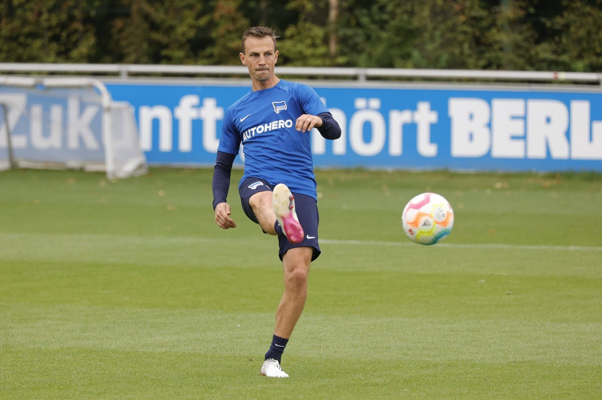 Deutschland, Berlin, Sportpark, GER, 1.FBL, Hertha BSC, Saison 2022/23, Training, Foto:Vladimir Darida *** Germany, Berlin, Sportpark, GER, 1 FBL, Hertha BSC, season 2022 23, training, photo Vladimir  ...