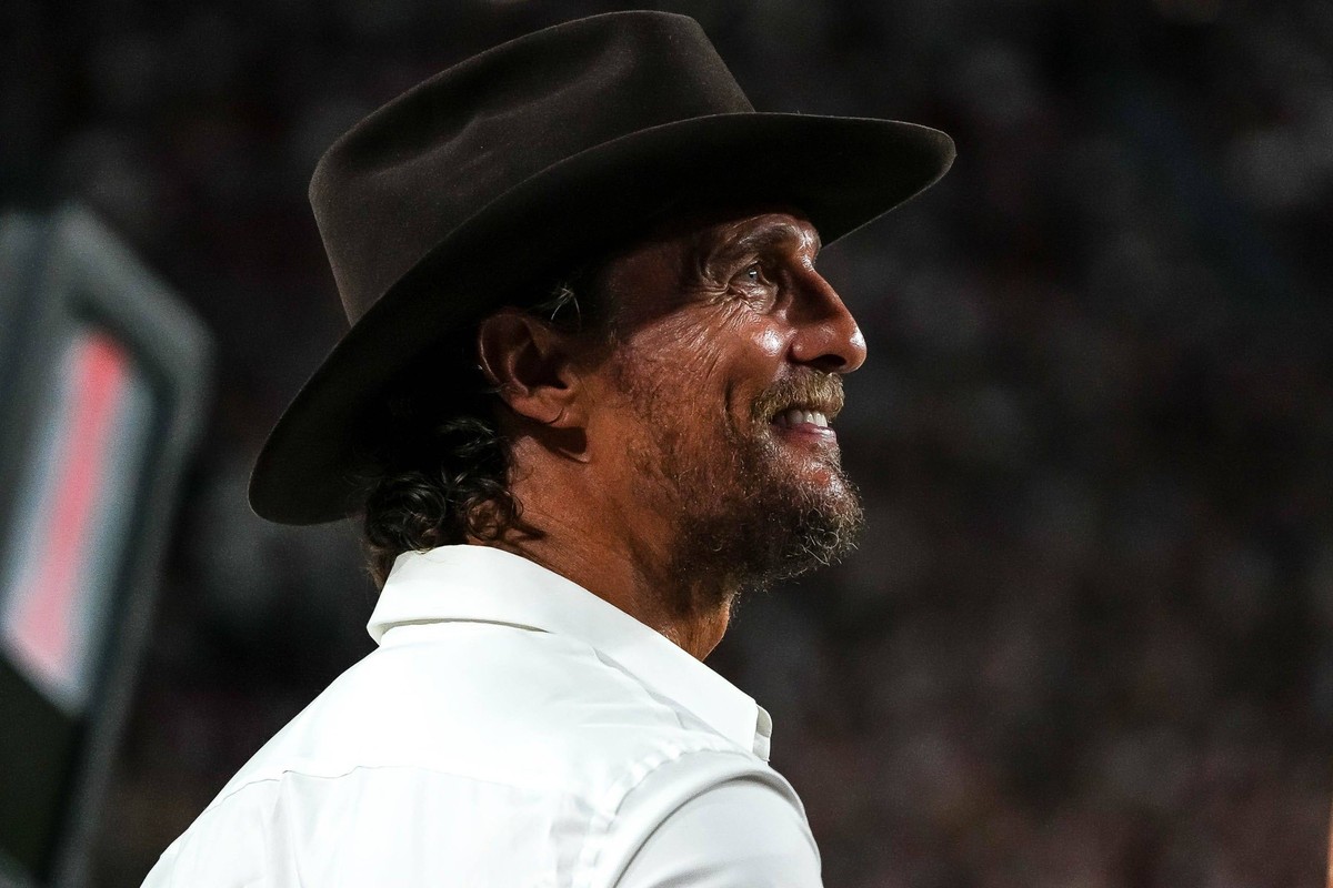 Syndication: Austin American-Statesman Actor Matthew McConaughey watches the Texas Longhorns game against Alabama at Bryant-Denny Stadium on Saturday, Sep. 9, 2023 in Tuscaloosa, Alabama. , EDITORIAL  ...
